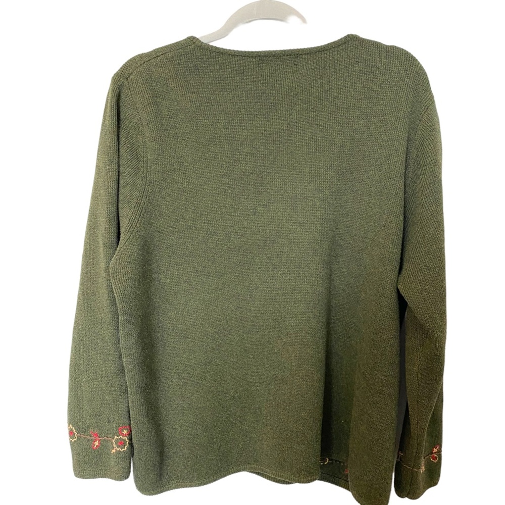 Vintage Tradition Country Collection Zippered Cardigan, XL, Green - Picture 5 of 5